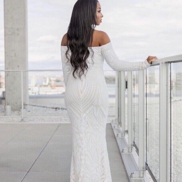 White long glittering dress - Picture 2 of 11